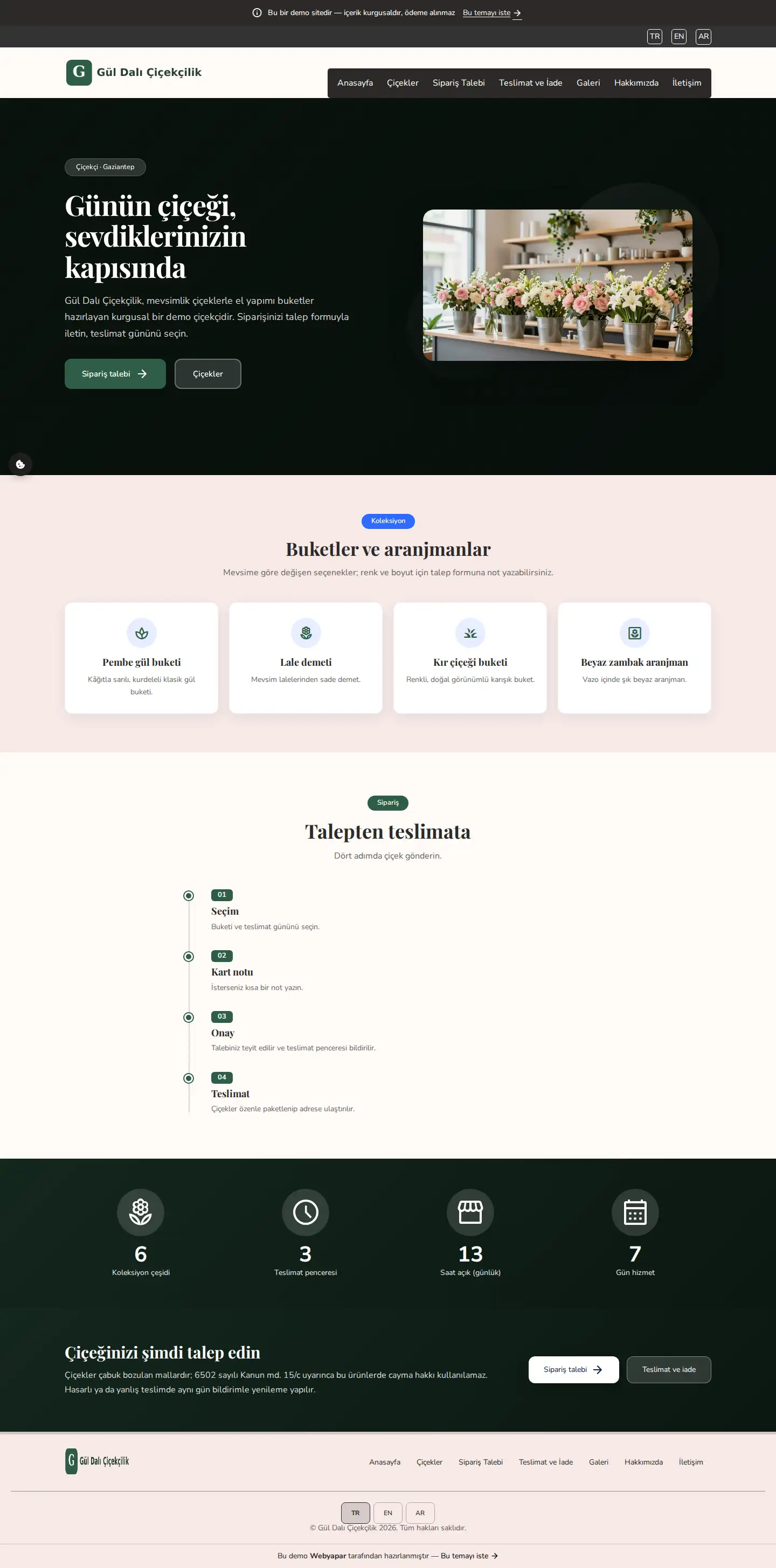 Gül Dalı Çiçekçilik — desktop screenshot
