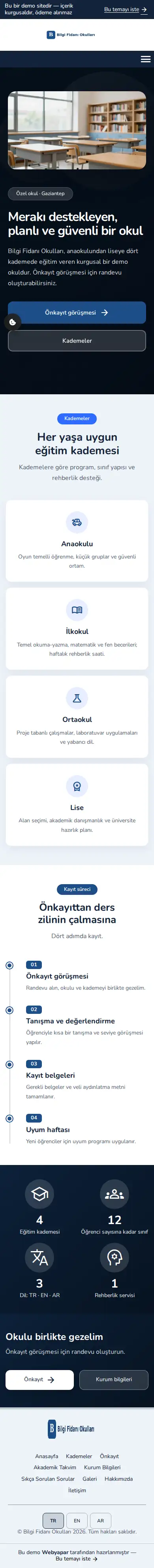 Bilgi Fidanı Okulları — mobile screenshot