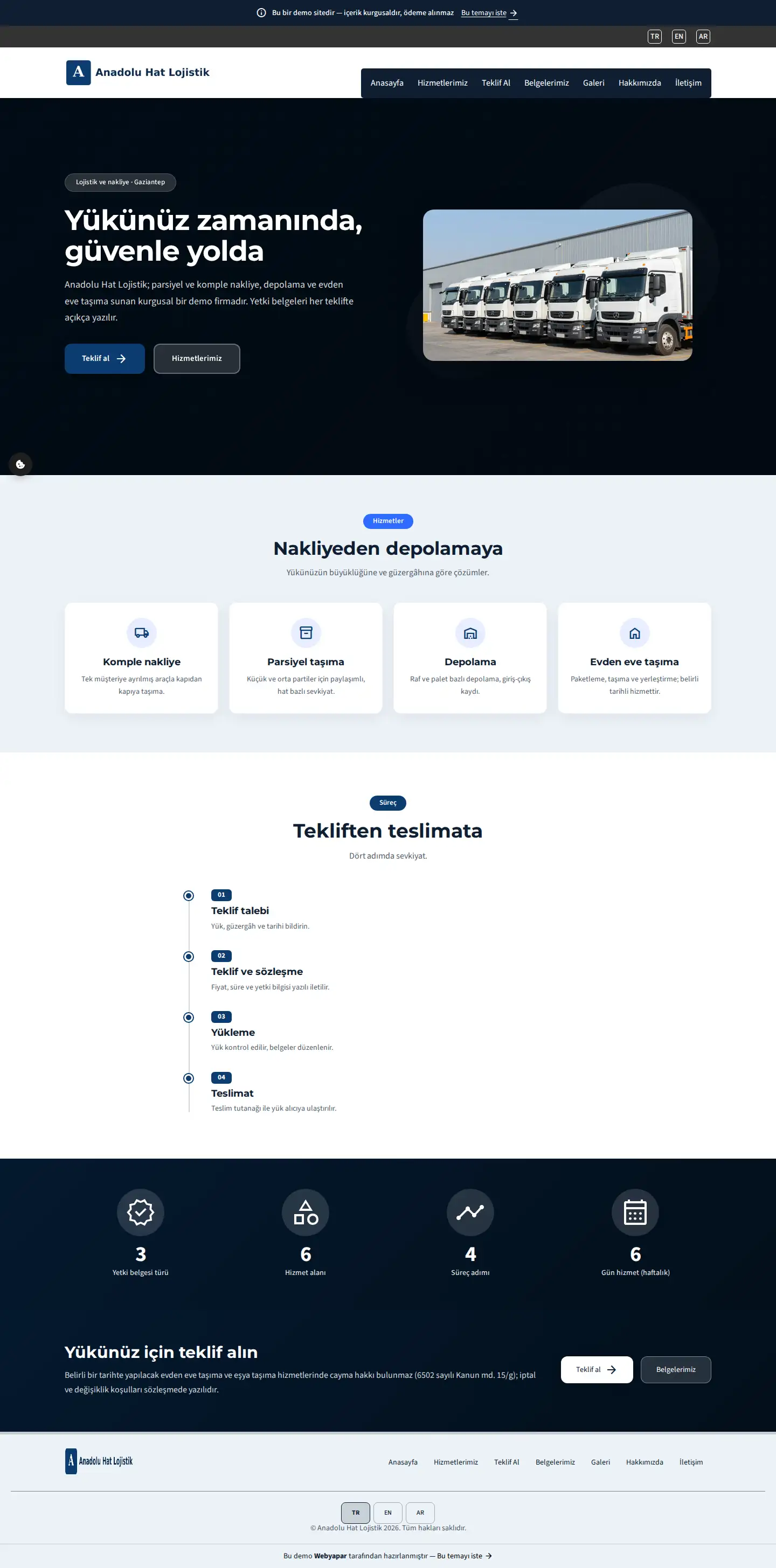 Anadolu Hat Lojistik — desktop screenshot