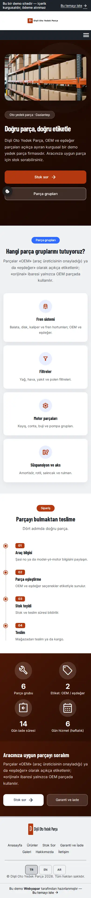 Dişli Oto Yedek Parça — mobile screenshot